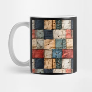 Vintage Distressed Patchwork Pattern Mug